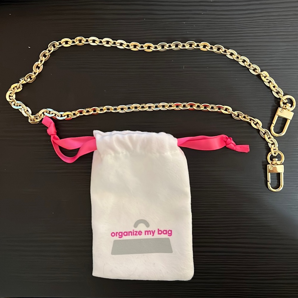 Luxury handbag strap in yellow gold color-Size: 22 inches